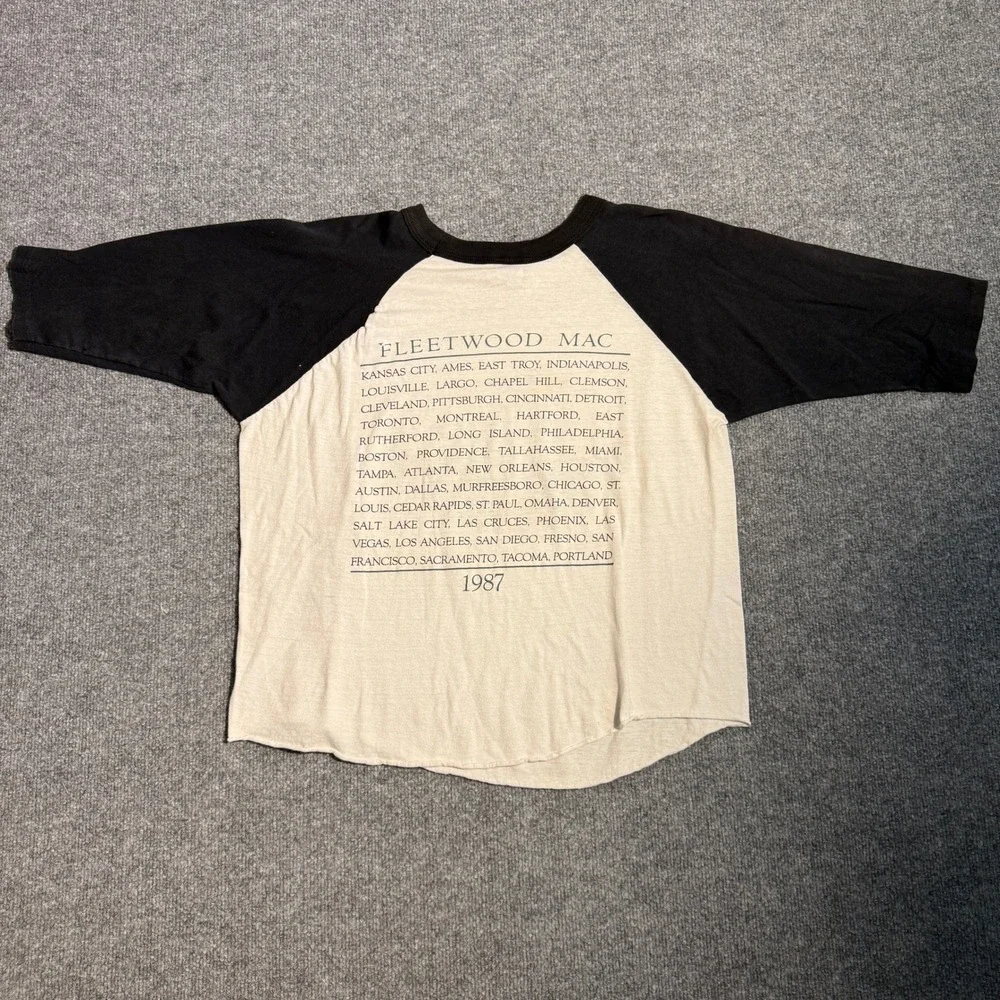 Vintage 1987 Fleetwood Mac The Mac Is Back Tour Shirt Signal Raglan L/XL USA